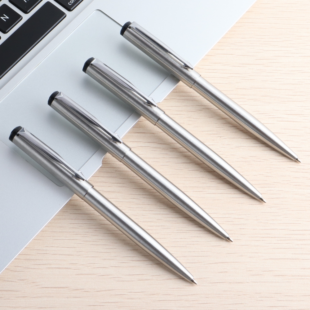 Metal Ballpoint Pen Press Style Commercial Pens For School Office Stationery Supplies Core Automatic Ball Pen