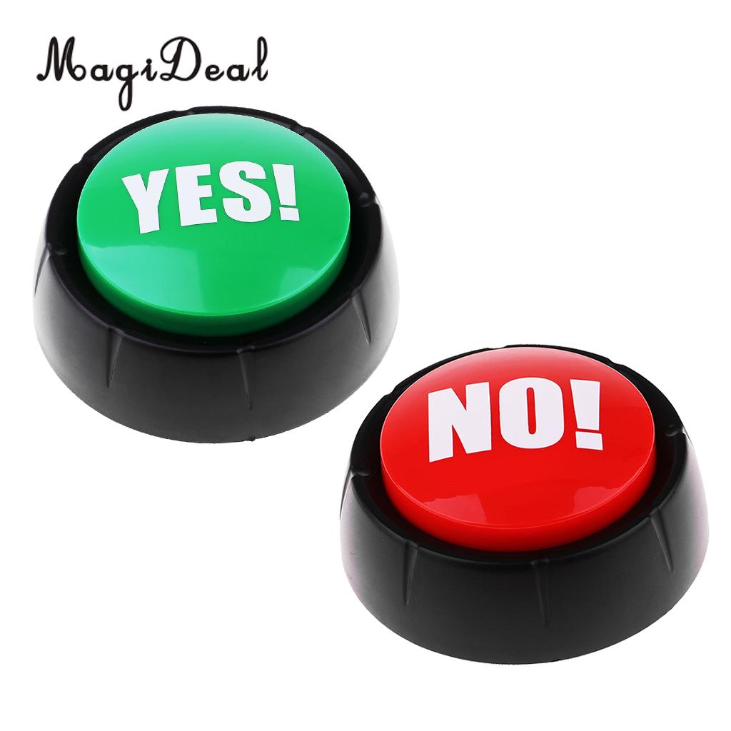 Learning Resources Dome Shaped Sound Buttons Party Game Show Answer Buzzers ''NO'' & ''YES''