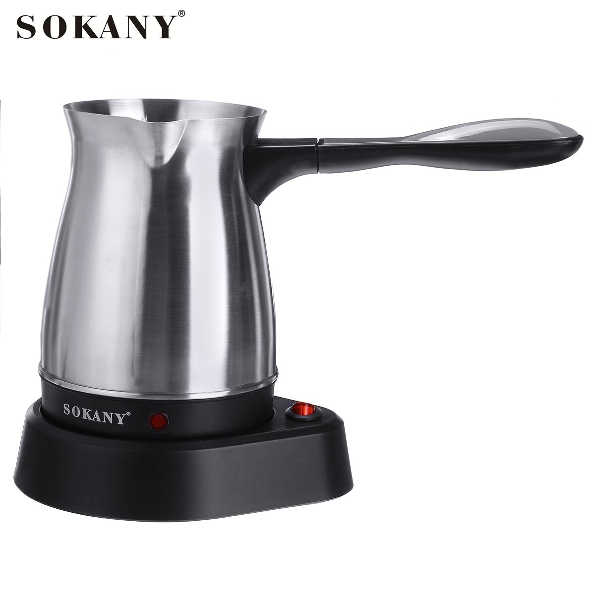 Sokany SK-214 500Ml Roestvrij Staal Koffie Machine Griekse Turkse Koffiezetapparaat Draagbare Waterdichte Elektrische Gekookt Pot Thuis