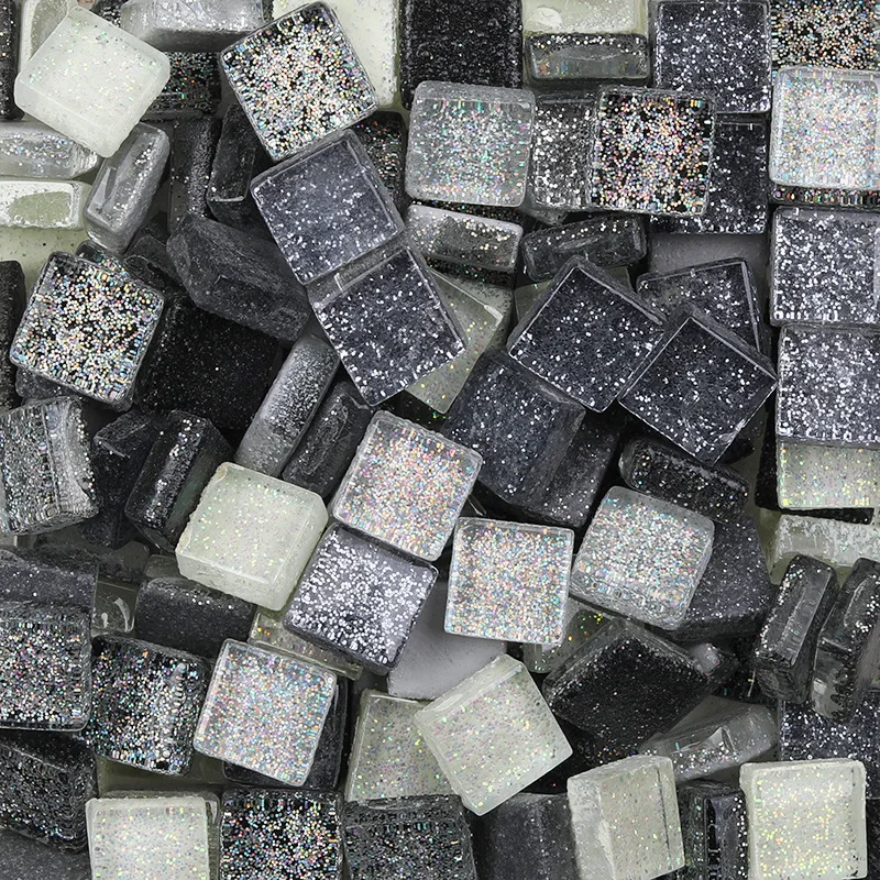 50Stck Diy mischen Farbe funkeln Glas Mosaik Steine Mosaik Fliesen Glas Kiesel Handwerk Material Puzzle Für Diy Mosaik, Der 10*10mm: 10