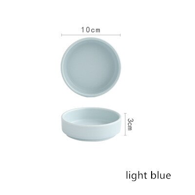 Styl skandynawski matowy zastawa stołowa jednokolorowy maselniczka talerz na owoce przyprawa danie talerz ceramiczny danie mały talerz: lekki niebieski