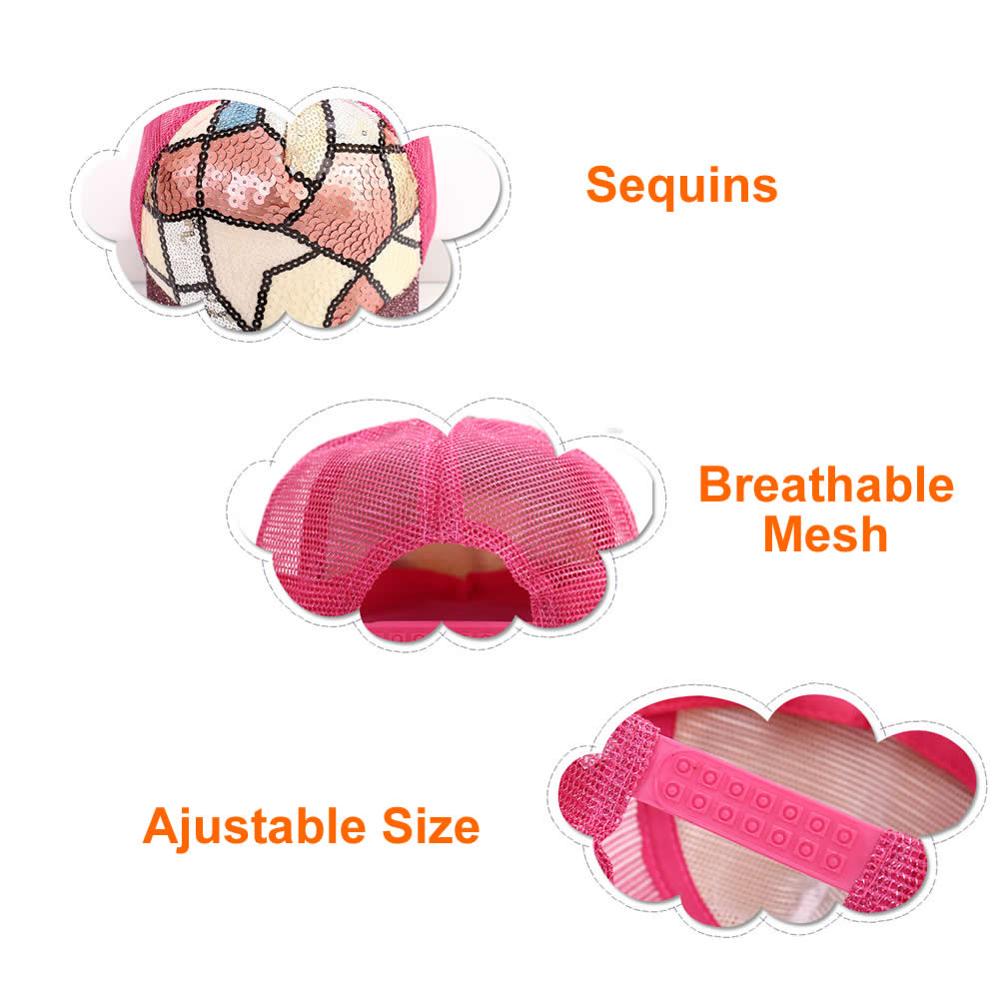 Enfants bébé filles enfant en bas âge enfants paillettes paillettes Sparky chapeau casquette soleil plage été Baseball Bonnet bord bleu rose or