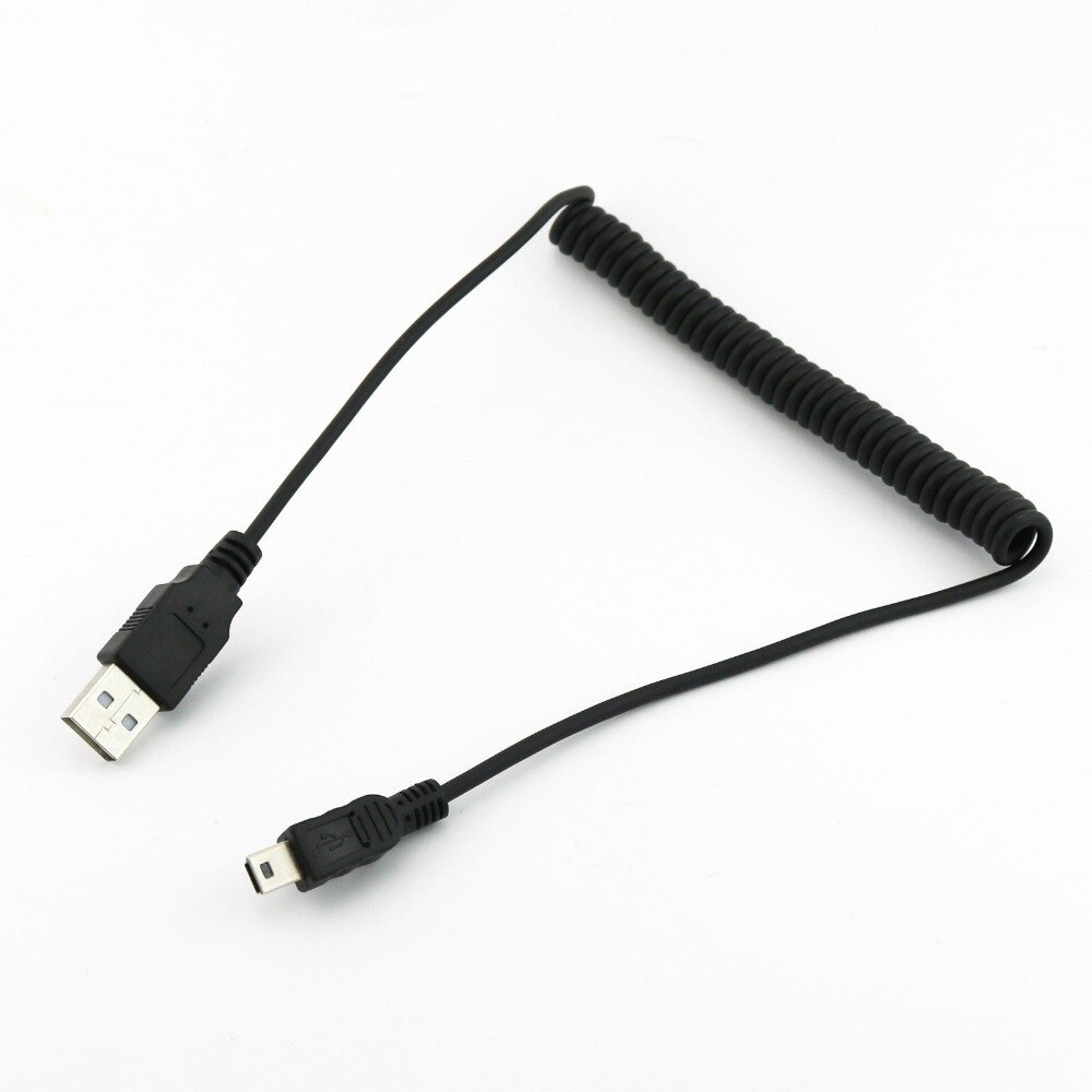 1x USB 2.0 A Male naar Mini B 5Pin Mannelijke Plug Spiraal Spiraal Connector Cable Cord Straight/UP/ links/Rechts Haaks 1.5 m