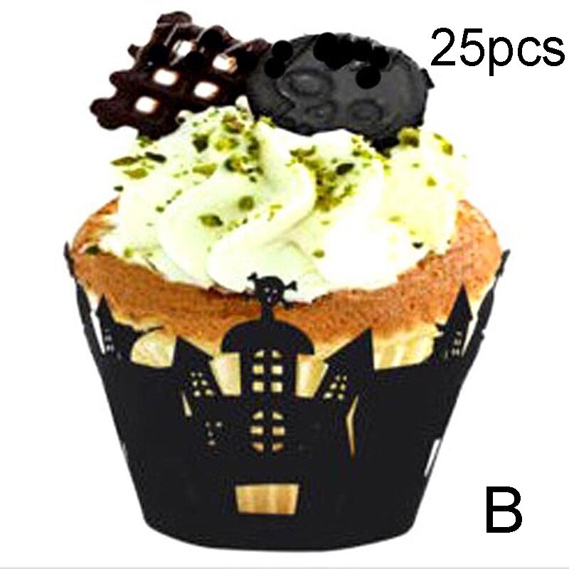 25 sets/muffin cake cupcakes modellering eyeliner cake bakken cake box party cup doos cake tray mold decoratie toolsMK: D