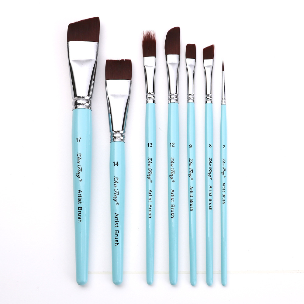 Malingsbørste multistørrelse skjønnhetssminkeverktøy ansiktsmaling verktøy festival karneval spesiell sminke: Svart