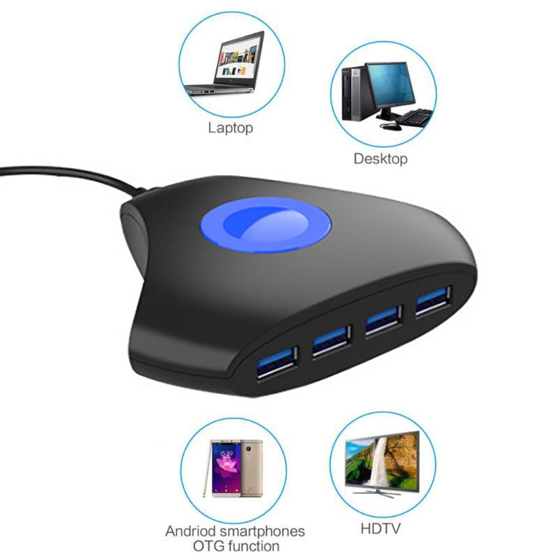-4- havner usb 3.0 superspeed hub bærbar mini multiport usb reisedokkingstasjon usb forlenger til virksomhet pc/mac/bærbare datamaskiner