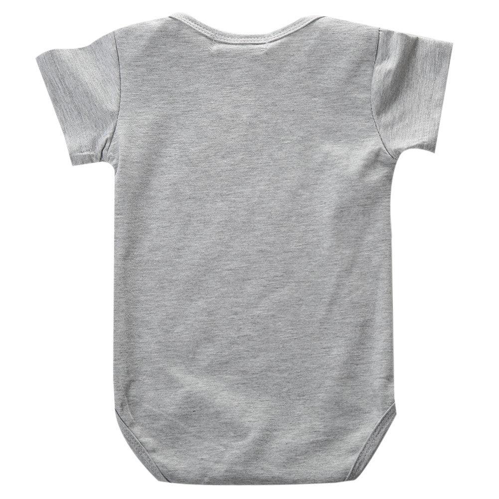 Unikt lille barn spædbarn nyfødte baby drenge piger grå ræv print romper jumpsuit sunsuit outfits