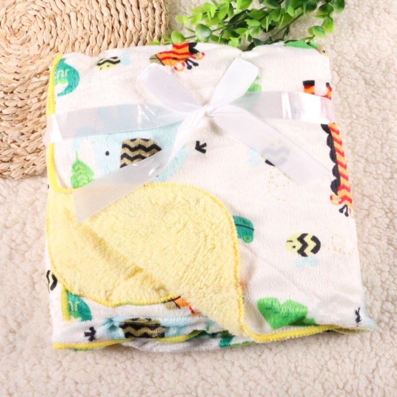 Baby filt 76*100 cm barn varm fleece filt på sängen mjuk rutig kasta filt etrq 0003