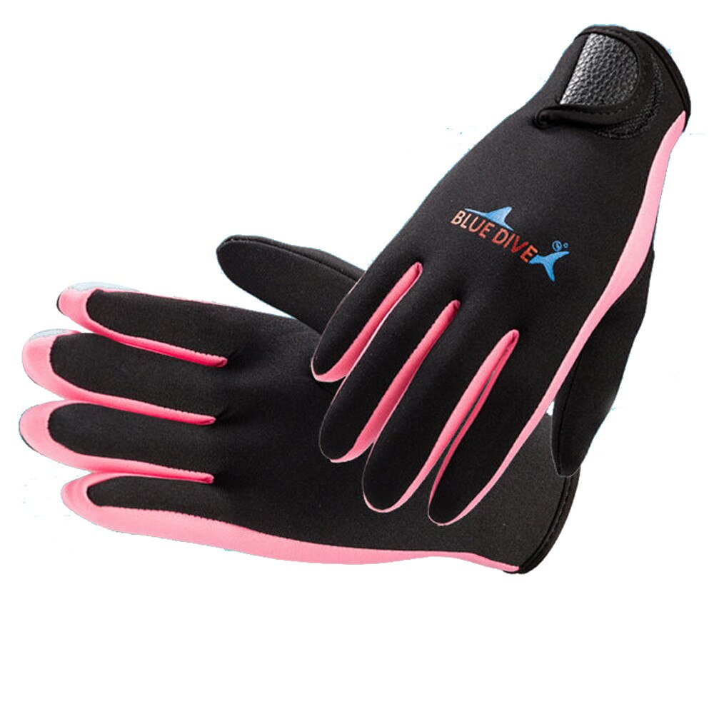 1 Pair 1.5mm Neoprene Warm Diving Gloves Snorkeling Gloves For Surfing Spearfishing Snorkeling #c: Pink / L
