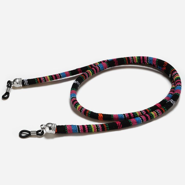 Men Women Eyeglass Sunglasses Cotton Neck String Cord Retainer Strap Eyewear Lanyard Holder High-End Ethnic Rope Glasses Chain: color3