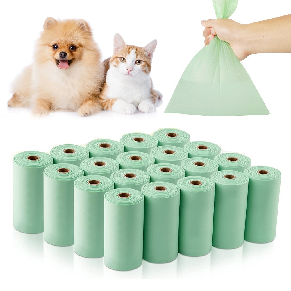 8-24 rolls Disposable Pet Poop Bag Environmentally EPI Biodegradable Pet Garbage Bag Pet Pooper Scoopers Bags Dog Supplies