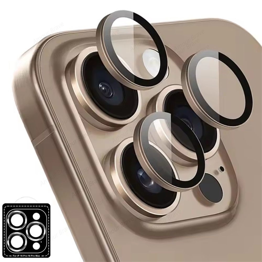 Protector de lente de cámara para iPhone 16 15 Pro Max, anillo de Metal, cubierta completa, película de lente de cámara para iPhone 16 15 Pro, accesorios para teléfono