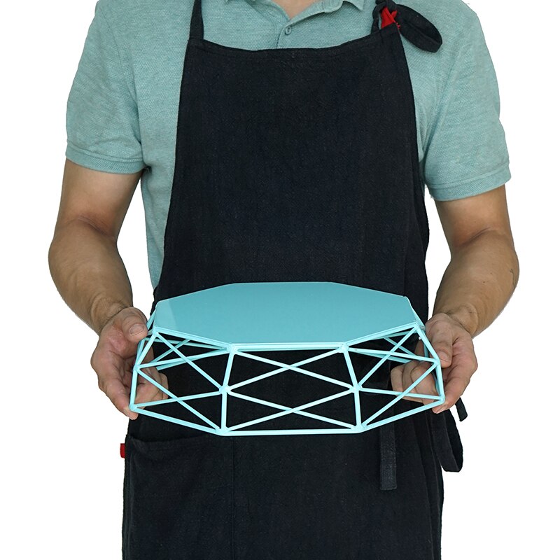 Blue cake stand high foot metal iron cake tools for dessert table decoration wedding party suppliers sweet baking love: 18102