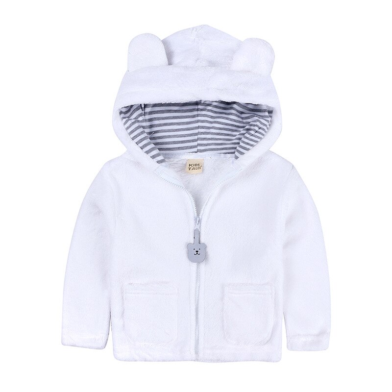 Baby Jongens Meisjes Wol Capuchon Rits Jas Bovenkleding Herfst Winter Kids Warme Zachte Fleece Effen Jassen Kinderen Kleding: Style 4 / 18m