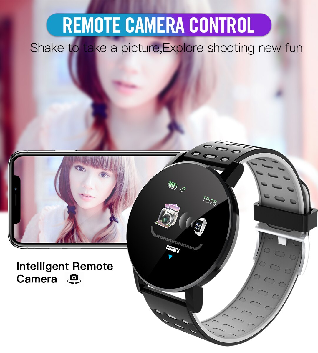 119 Plus Bluetooth montre intelligente hommes pression artérielle étanche Sport rond Smartwatch femmes montre Tracker pour Android IOS