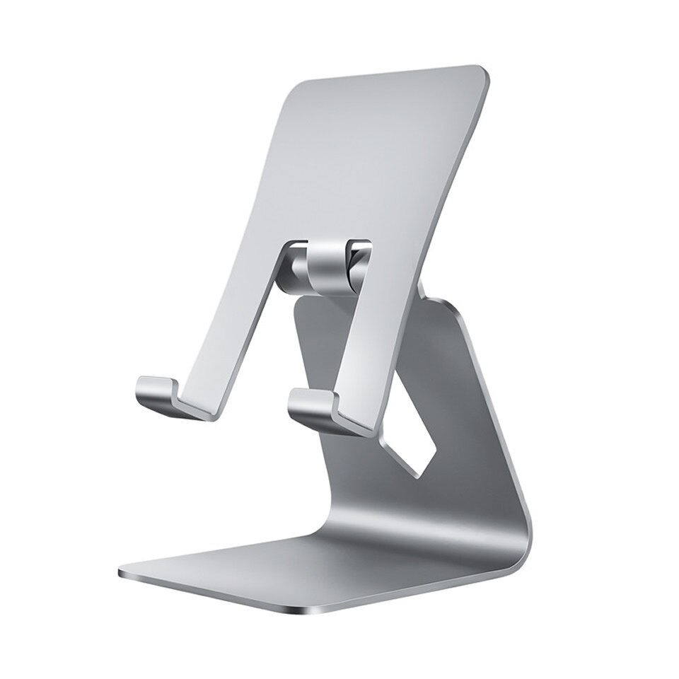 OUTMIX Desktop Holder Tablet Stand for ipad 9.7 10.2 10.5 11 12.9 inch Rotation Aluminium Tablet Stand Secure for Samsung Xiaomi: Silver