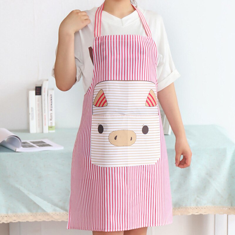 FILBAKE Cute Pig Kitchen Apron Waterproof Cartoon Printed Home Clean Tool For Cooking Painting Kitchen Accessories: 2