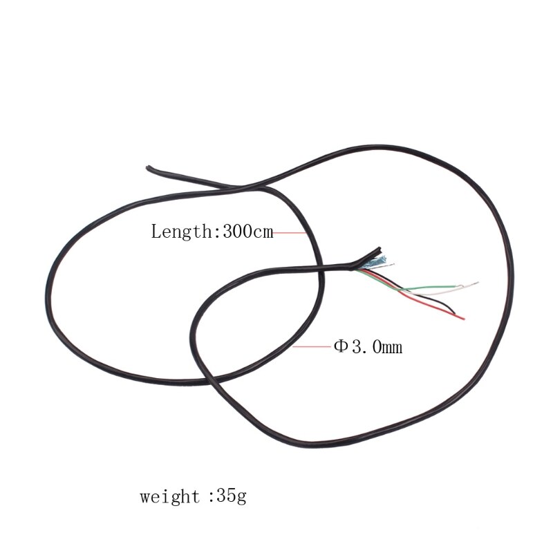 Shielded 4 Conductor Hookup Wire Guitar Pickup Cable 24AWG 3m Length Guitars Parts