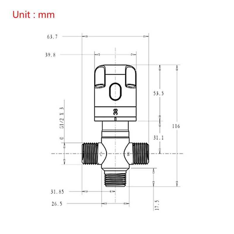 Brass Thermostatic Valve Water Temperature Control Valve Thermostatic Mixer for Home Bathroom Shower Water Heater Supply