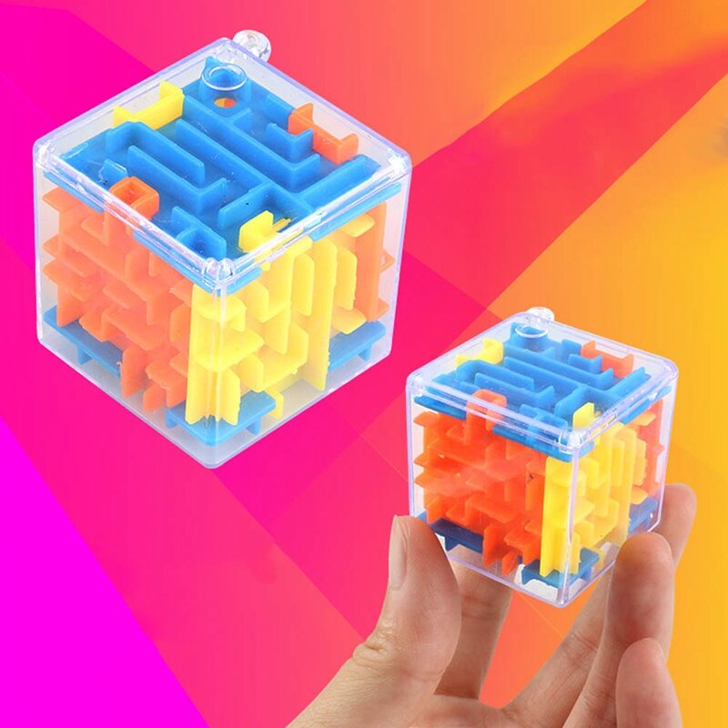 Plastic Cubes Maze Ball Mini 3d Magic Kids Magical Labyrinth Game Iq Puzzle Autism Toys Children Game Brain Teaser