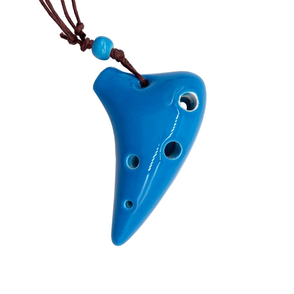 Ocarina de cerámica de 6 agujeros, instrumento Musical de estilo submarino Alto C con cordón, puntuación de música para amantes de la música y principiantes: Azul cielo