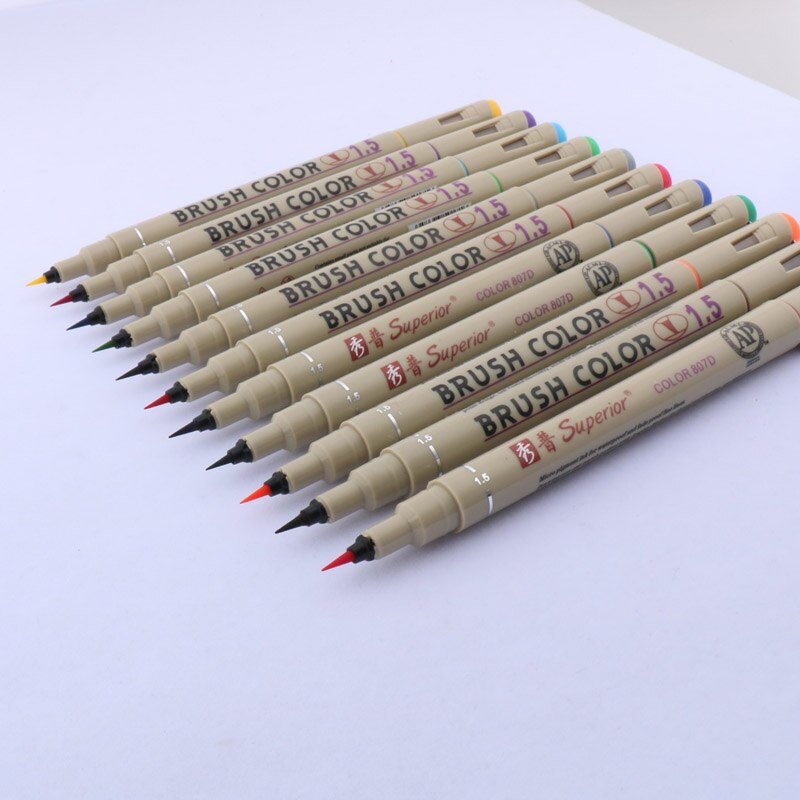 12pc drawing pen Pigment BRUSH ink pen pen Art Marker pen Different Tip Painting Sketching drawing Pen Office Supplies