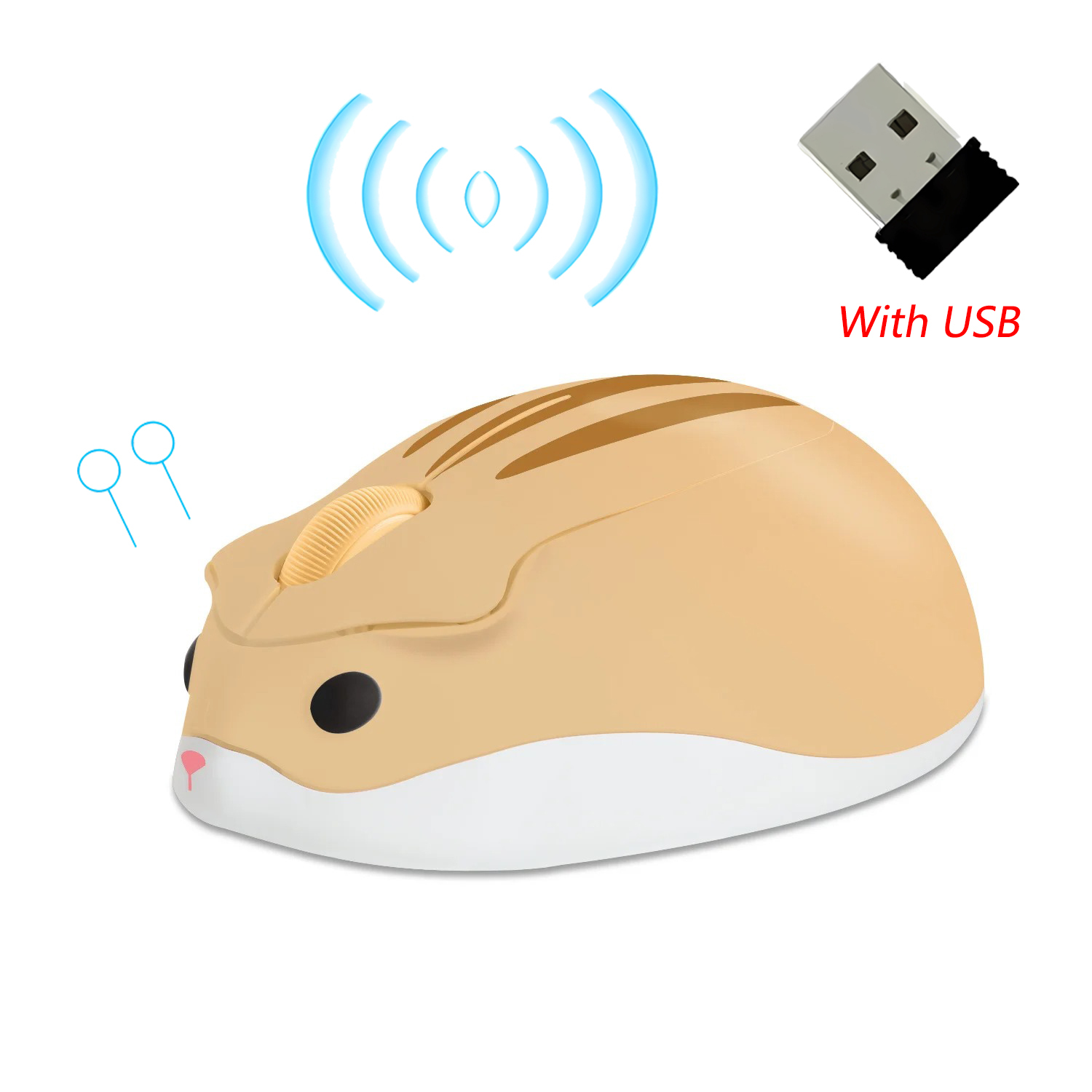 Nette Karikatur Bluetooth + 2,4G Hamster Maus Ergonomische 3D Optische Kreative freundlicher Sekretariat Heimat Computer Mäbenutzen für PC Laptop: Grün