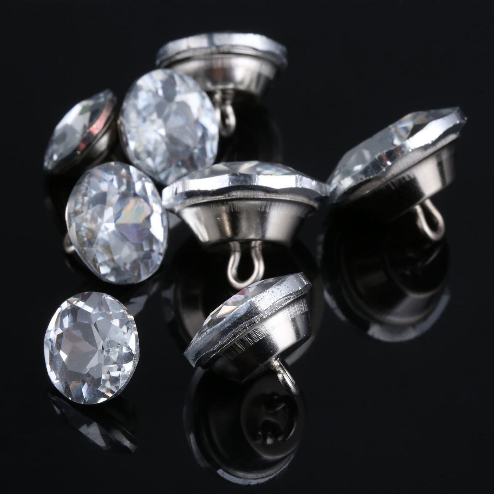 10 sztuk 14/16/18/22mm diamentowe kryształowe szklane guziki tapicerskie dekoracyjne gwoździe pinezki szpilki dla Craft Sofa części mebli ściennych