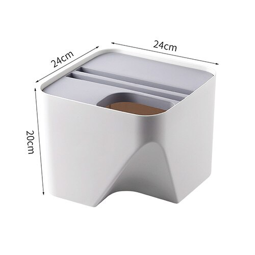 Stackable trash can with lid kitchen waste bin bathroom household wet and dry plastic living room paper basketYHJ110701: gray-small