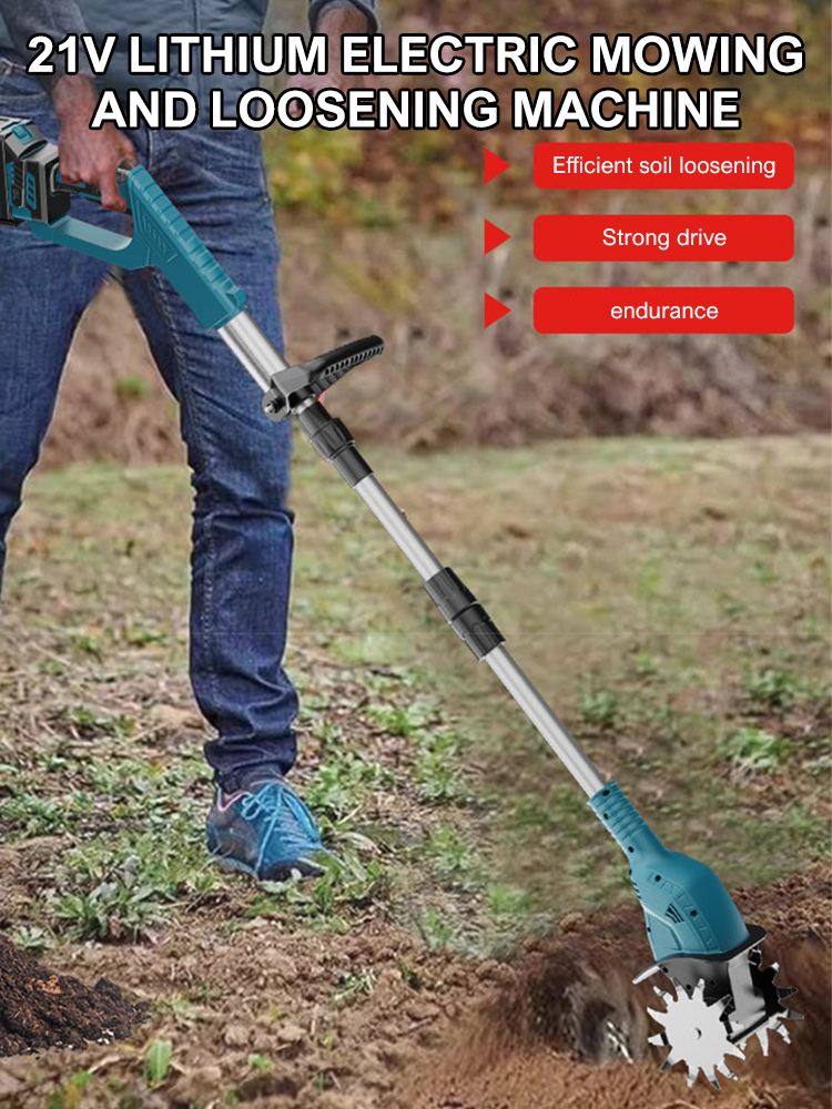 Cultivator 21V elektrische helmstok voor Makita batterij 4 messen elektrische grasmaaier draadloze grastrimmer tuingereedschap (GEEN batterij)