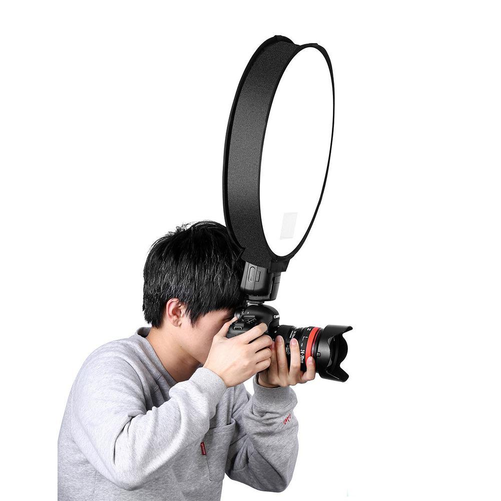30/40cm Universal On-camera Round Photography Flash Diffuser Reflector Soft Box
