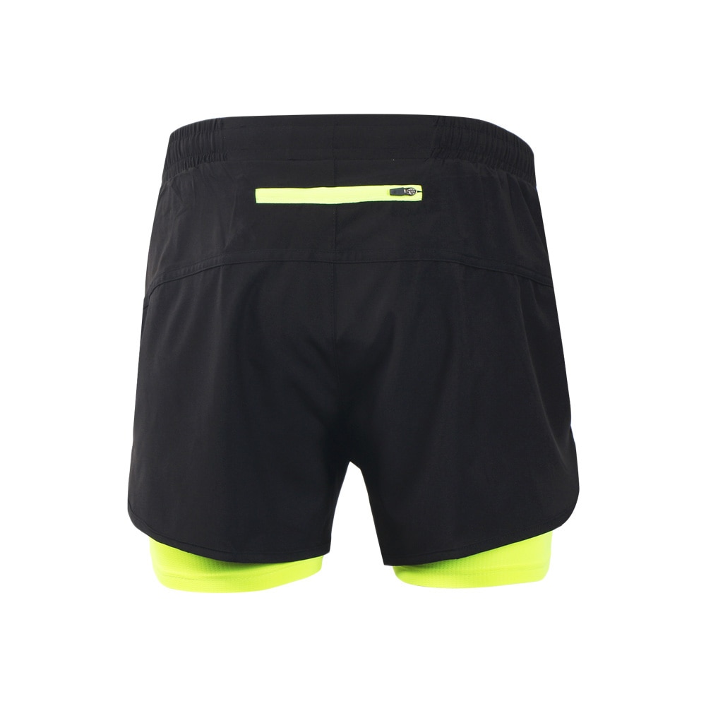 Lixada Gym Mens Sport 2-in-1 Running Shorts Running Shorts Quick Drying Exercise Jogging Cycling Shorts with Longer Liner