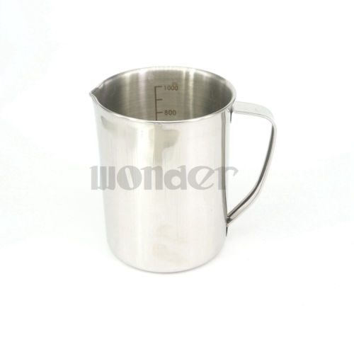 1000ml Stainless Steel Metal Lab Beaker Measuring Cup With Inner Scale