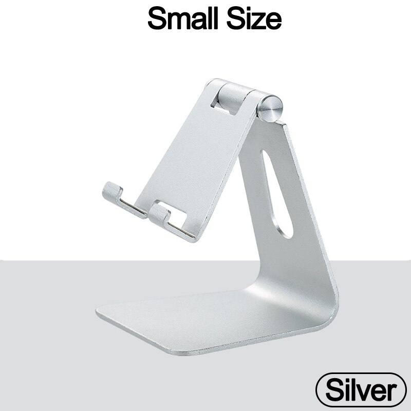 Metal Rotation iPad Holder For iPad 9.7 10.2 10.5 11 12.9 inch Tablet Desktop Stand For Samsung Xiaomi Huawei Phone Tablet: Small-Silver