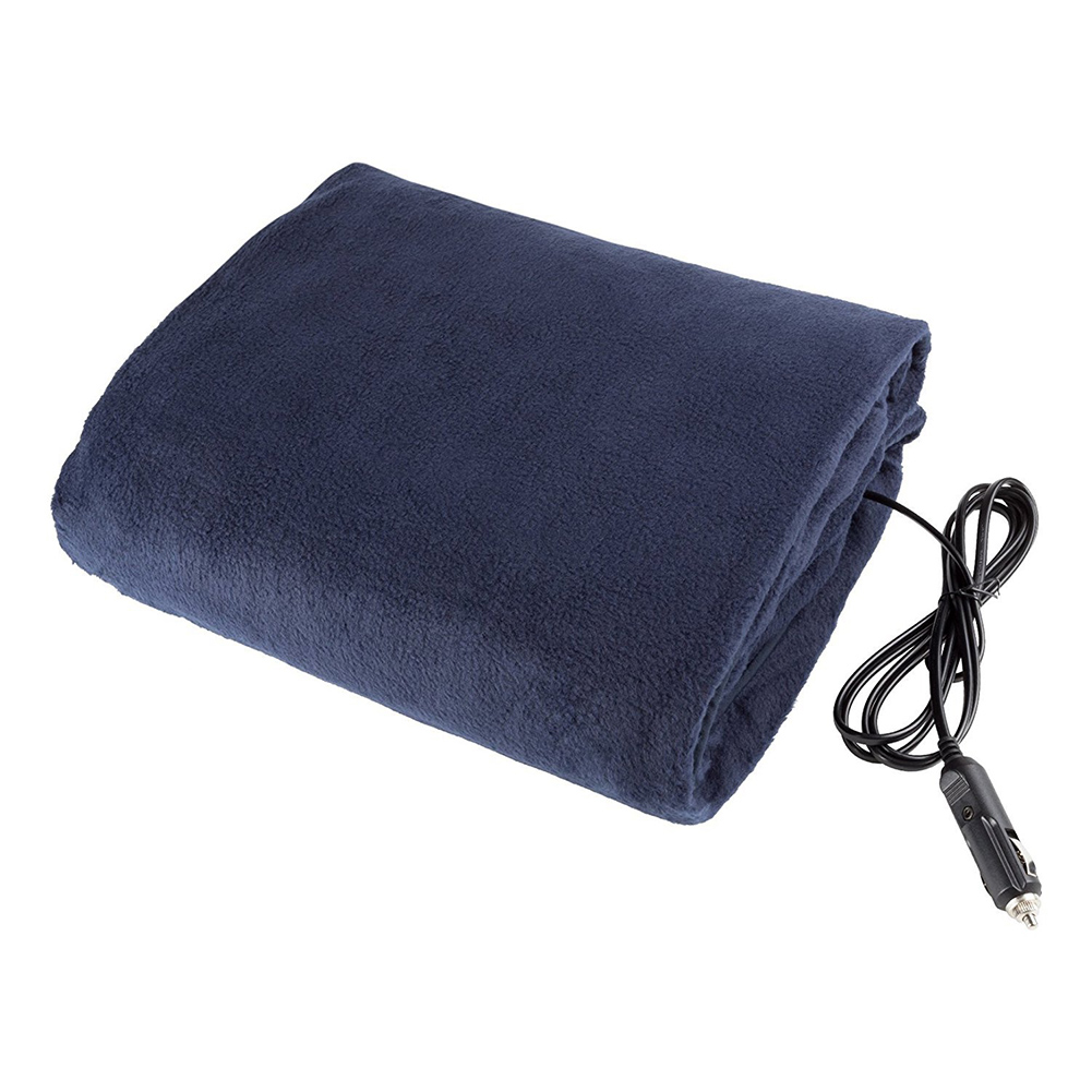 Camping Outdoor 45W 12V Electric Temperature Adjustable Artificial Fleece Travel Car Heating Blanket Soft Fast Warm Winter Solid