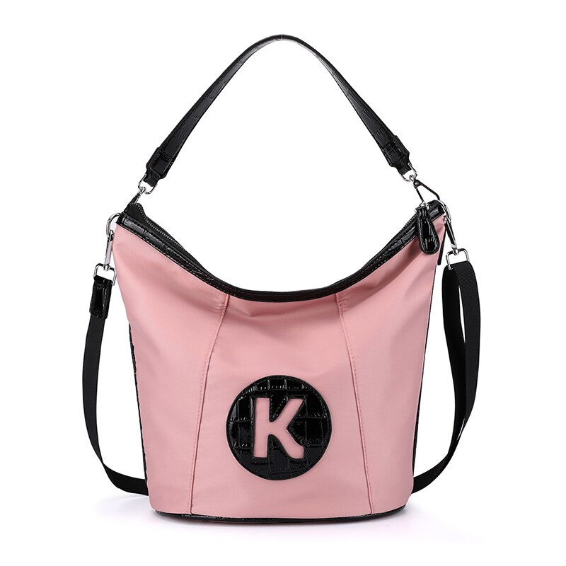 sac à bandoulière pour femmes sacs à main en Nylon imperméable à l'eau poignée supérieure voyage sacs de messager de femme fourre-tout sac à bandoulière: Pink