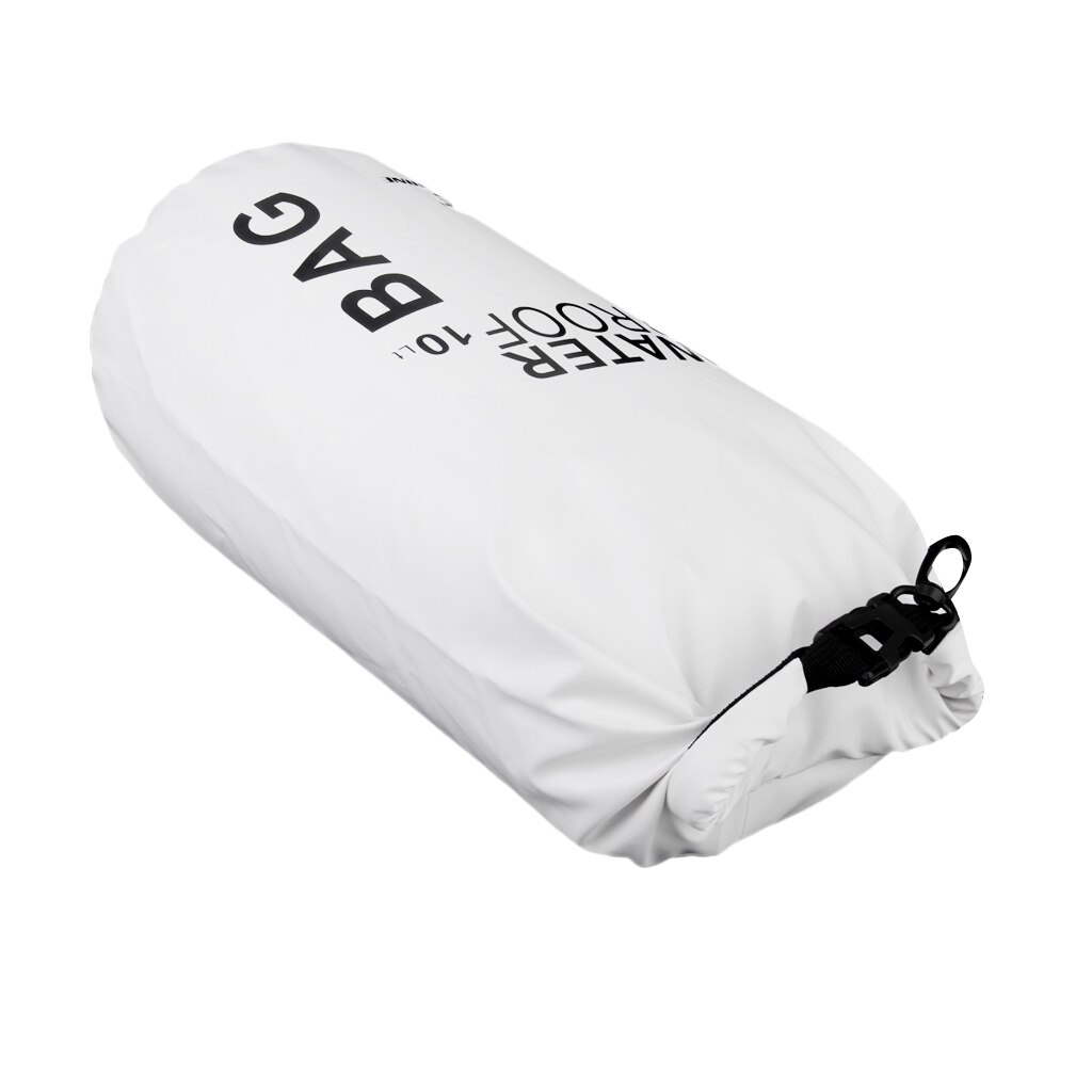 Outdoor Kayaking 2L 5L 10L 15L Waterproof Storage Dry Bag Sack Pouch Camping Rafting River Trekking Floating Sailing Canoe Boa: 10L White