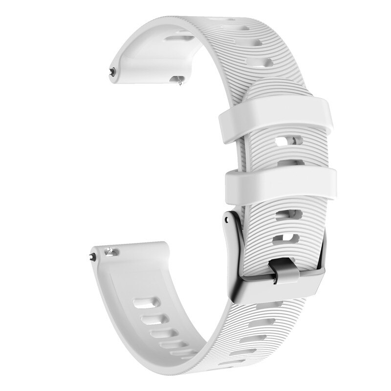 Correa de reloj de silicona deportiva de 20mm para Garmin Forerunner 245 245M 645 vibractive 3 pulsera inteligente correa de reloj pulsera colorida: White
