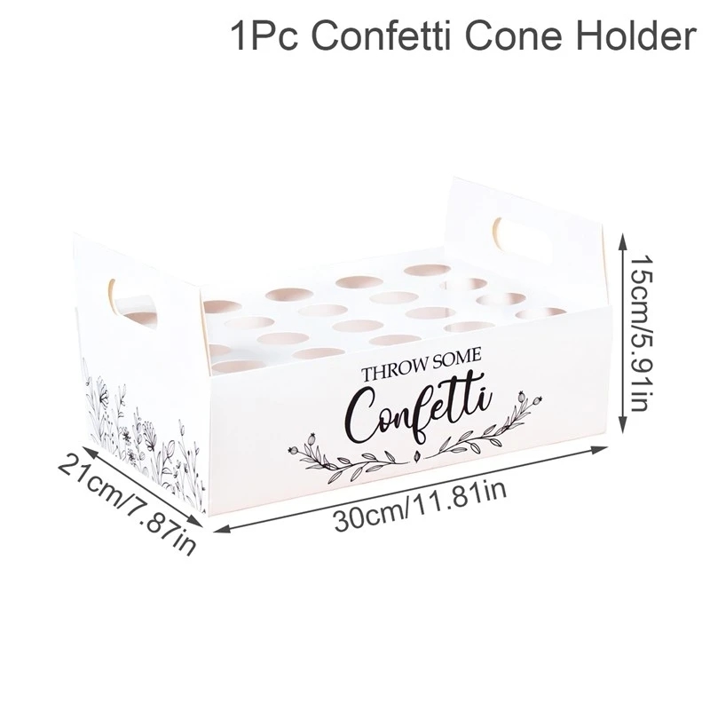 Soporte para conos de confeti de boda, soporte para conos de boda, suministros de decoraciones de boda de papel Kraft, cono de bandeja de confeti: Verde claro