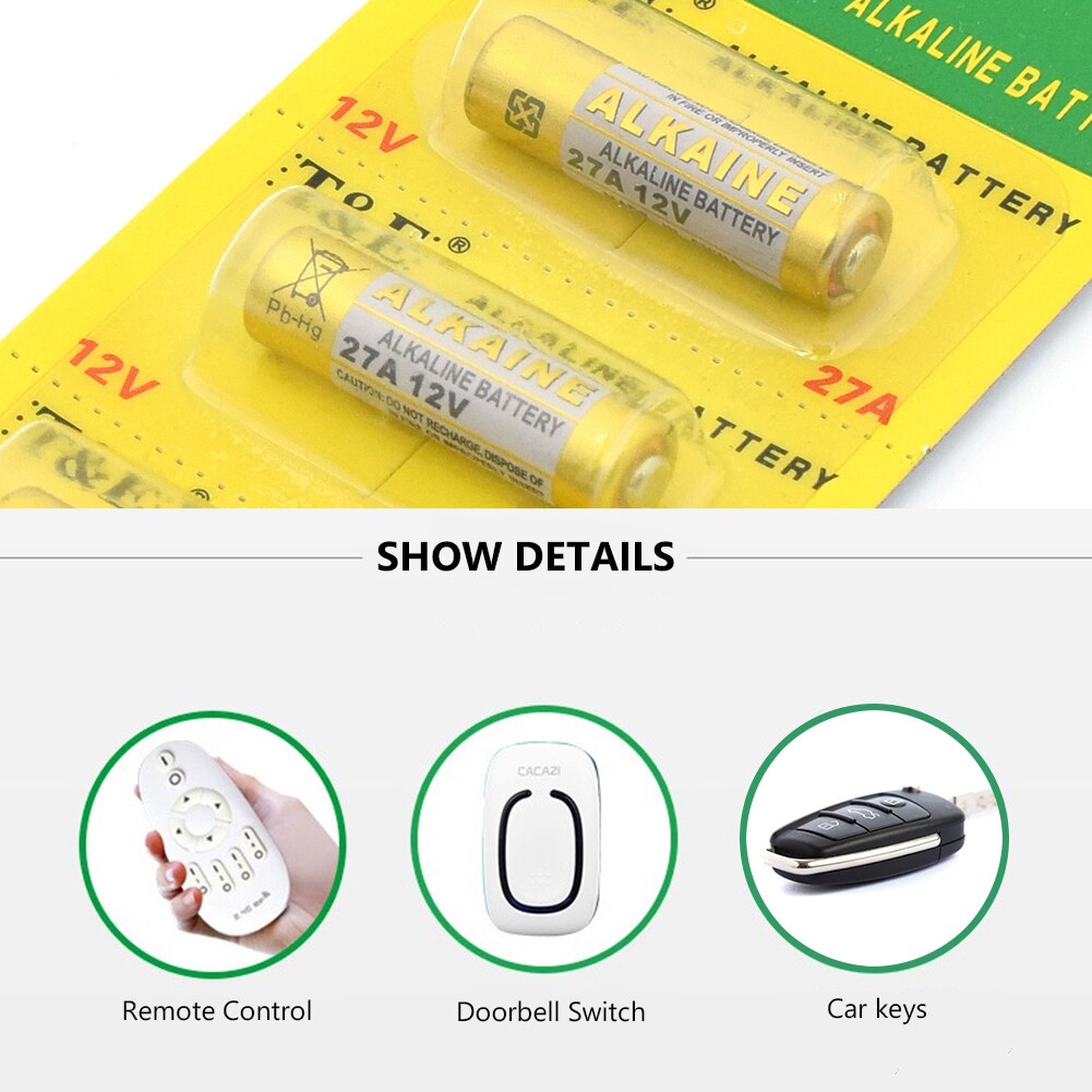 5x 12v 27A Remotes Controllers Battery G27A MN27 MS27 GP27A A27 L828 V27GA ALK27A A27BP K27A VR27 R27A Alkaline Dry Batteries