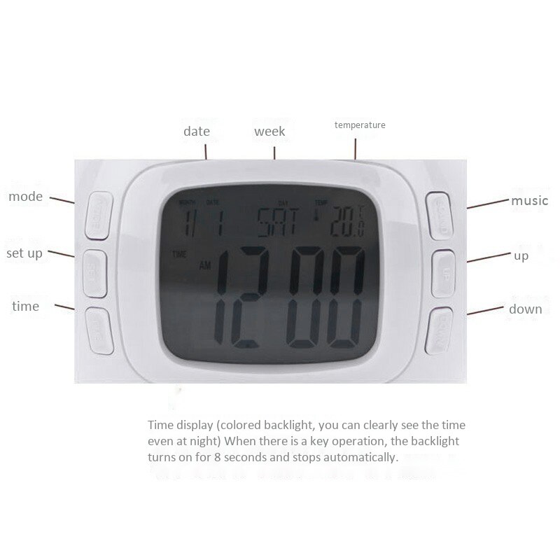 Muziek sterrenhemel projectie digitale led wekker kalender thermometer despertador voor kinderen
