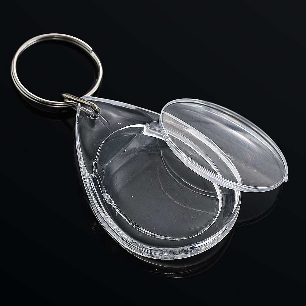 1pcs Rectangle Oval Transparent Keychain Blank Acrylic Insert Photo Keychain Frame Keyring Tassels Snap-In Custom Insert Photo