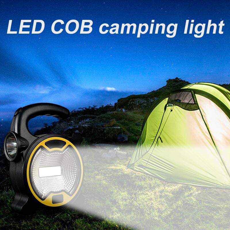 Super Heldere Tent Lamp Werk Licht COB LED 2 Kleuren Zaklamp Nachtlampje Schijnwerper Torch Reizen Waarschuwing Lamp Outdoor wandelen