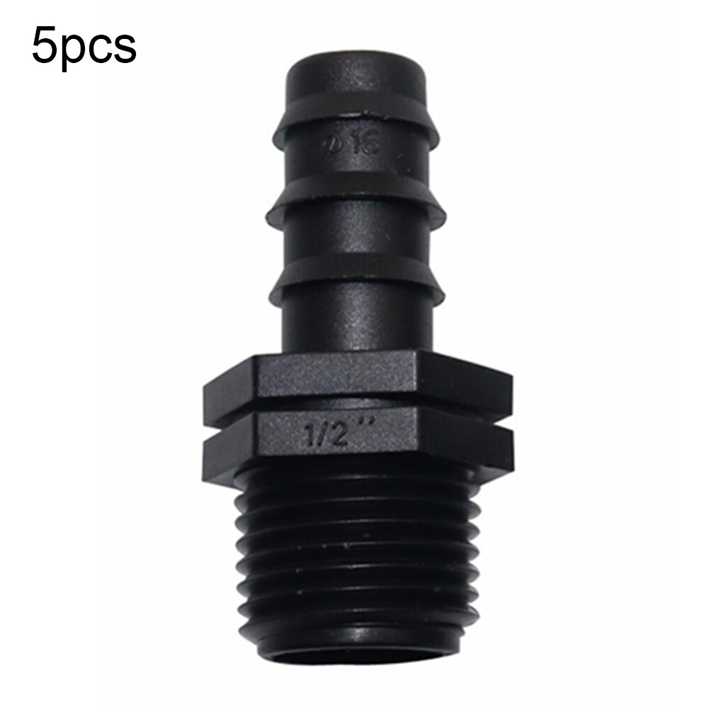 5Pcs 1/2inch Male Thread Hose Straight 2-way Connector Garden Fitting Adapter