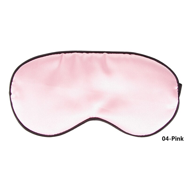 1Pcs Pure Zijde Sleep Rest Eye Mask Gewatteerde Shade Cover Travel Relax Aid Blinddoeken Eye Aid Blinder Zacht oogmasker: Roze