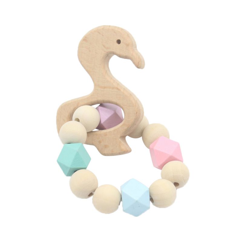 Baby Bijtring Armband Molaire Stok Niet Giftig Silicone Bite Stok Leuke Cartoon Patroon Speelgoed