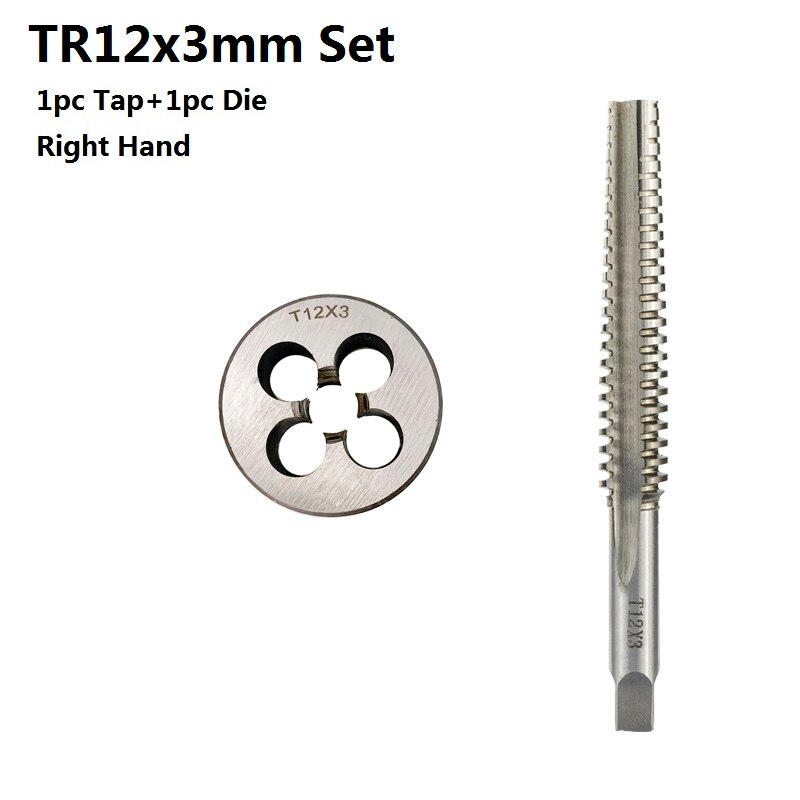 Hss skruvgänga och matrisuppsättning 2 st höger rotation cnc för metallbearbetningssats maskinplugg skruvborrborr runt matris: 2 st  tr12 x 3 set