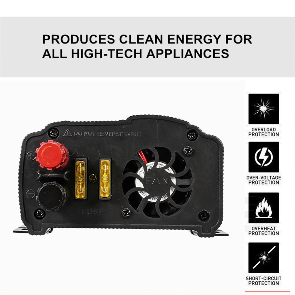 4000W Solar Power Inverter 12V to 220V 2000W Car Power Inverter Charger Converter Adapter Modified Sine Wave Transformer