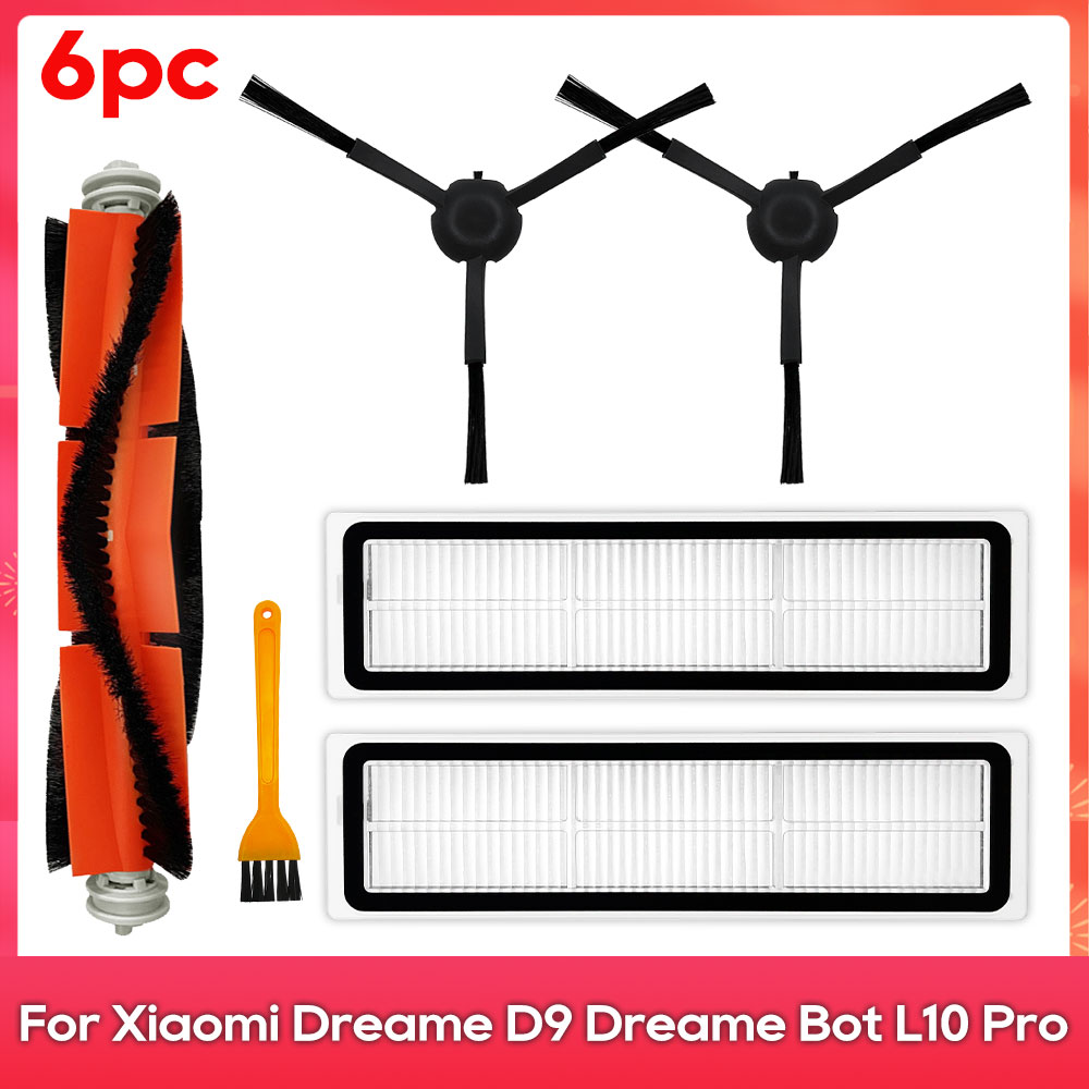 Compatible For ( Dreame D9, L10 Pro, Trouver Robot LDS Vacuum Finder ) Spare Parts Accessories Main Side Brush Mop Hepa Filter: plum