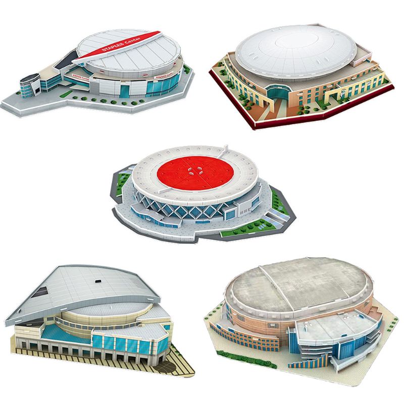 DIY 3D Puzzle Jigsaw World Football Stadium Soccer Playground Assembled Building Model Toys for Children